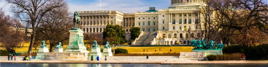 Washington DC, white house and fountain