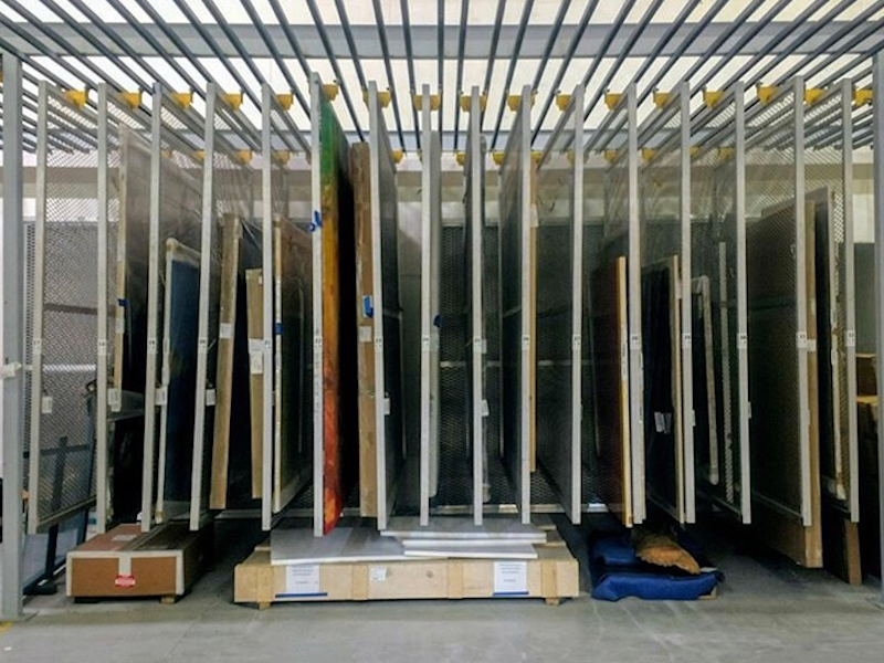 Art Storage racks in Little Rock Arkansas showing how Art is transported