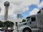 A Displays Fine Art Services tractor trailer in Dallas.